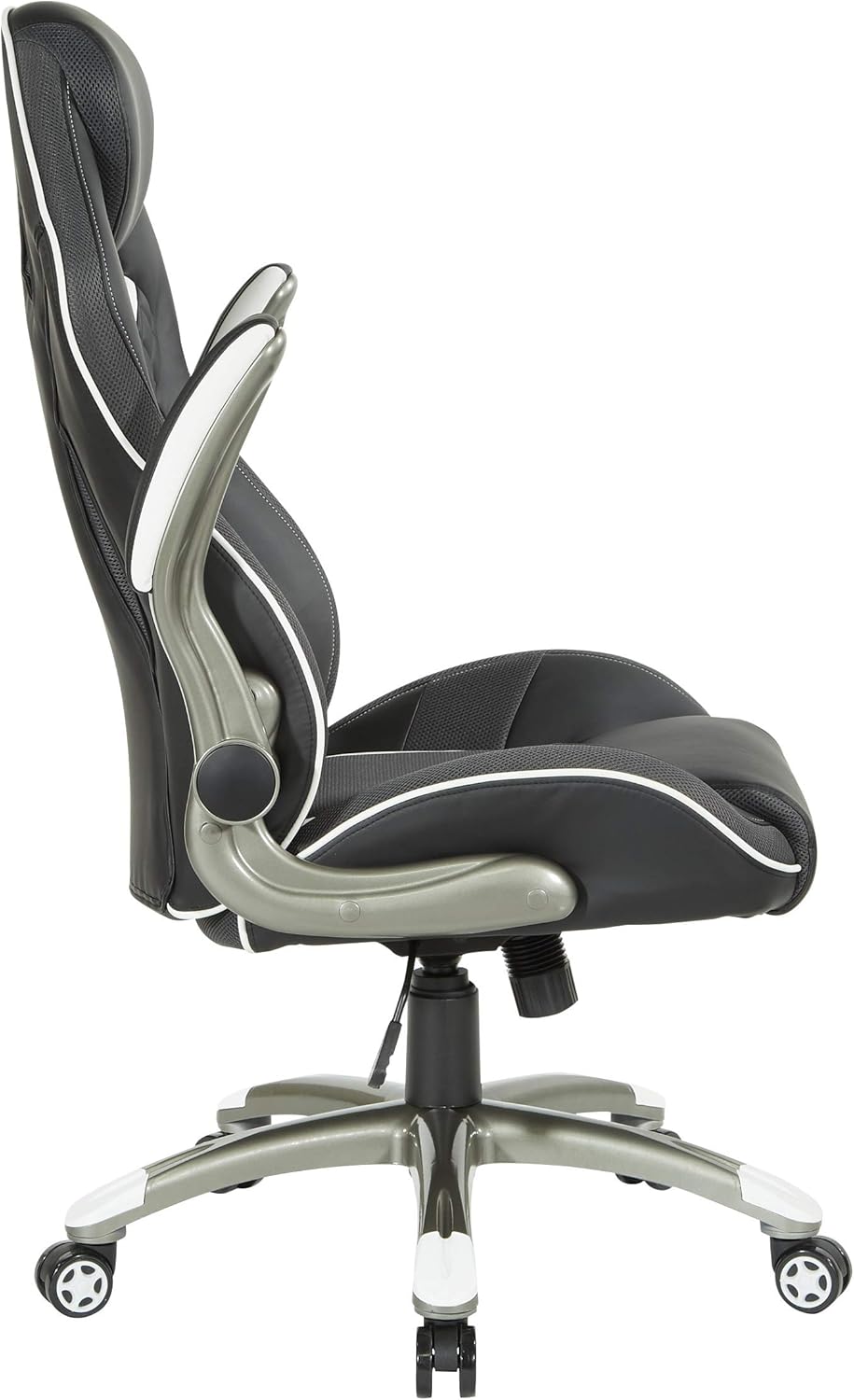 OSP Home Furnishings Xplorer 51 Ergonomic Adjustable High Back Gaming Chair with Lumbar Support and Padded Flip Arms