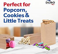 Duro 2# Brown Paper Lunch Bags 500 Count, Bulk Disposable Brown Paper Bags, Small SOS Paperbags for Candy, Snacks & Treats - 4.31 x 2.43 x 7.87 Inches