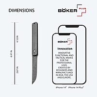 BÖKER PLUS Wasabi Damascus - Slipjoint pocket knife with titanium handle scales