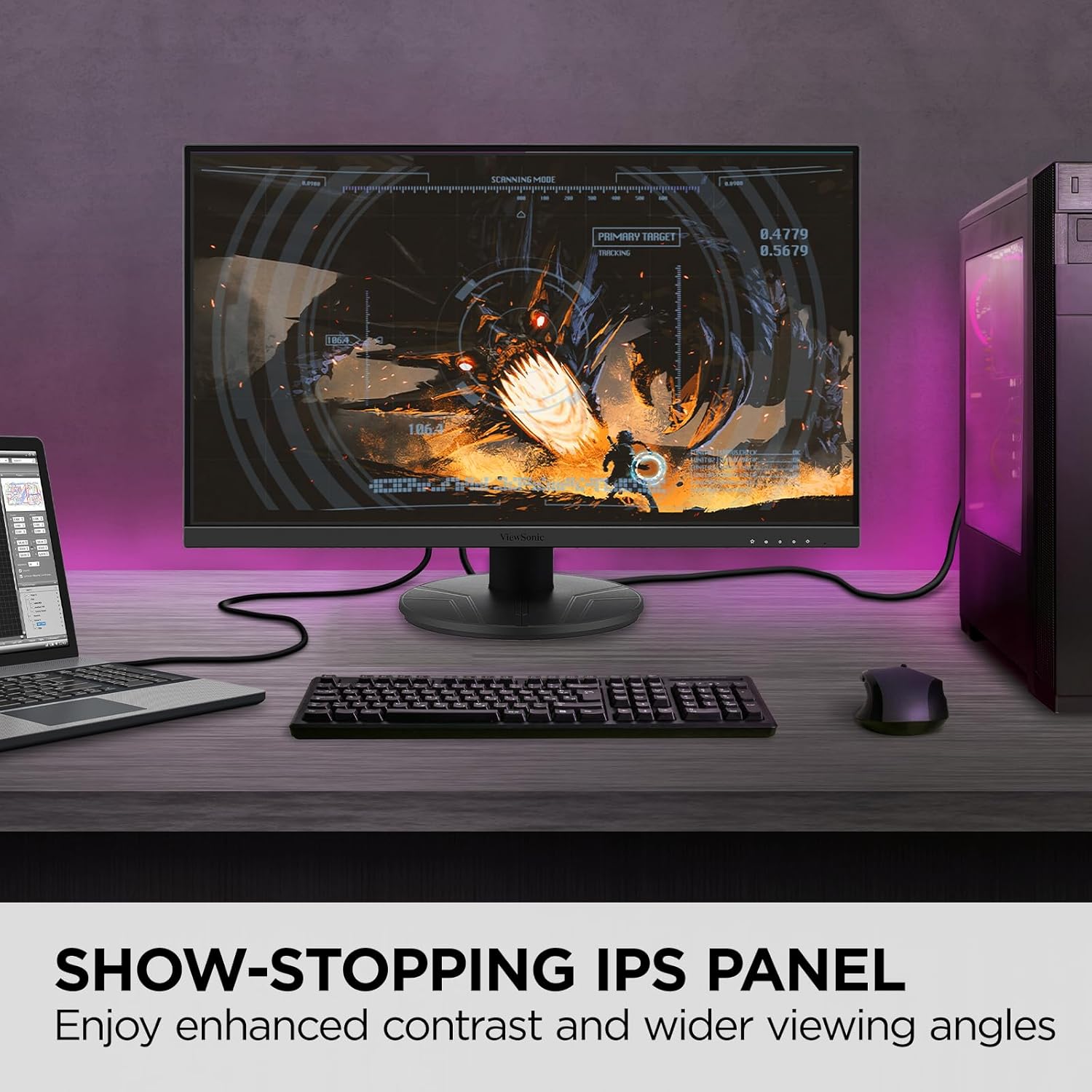 VIEWSONIC IPS Gaming Monitor — Full HD 1080p, 1ms, 120Hz, USB-C, HDMI, DisplayPort