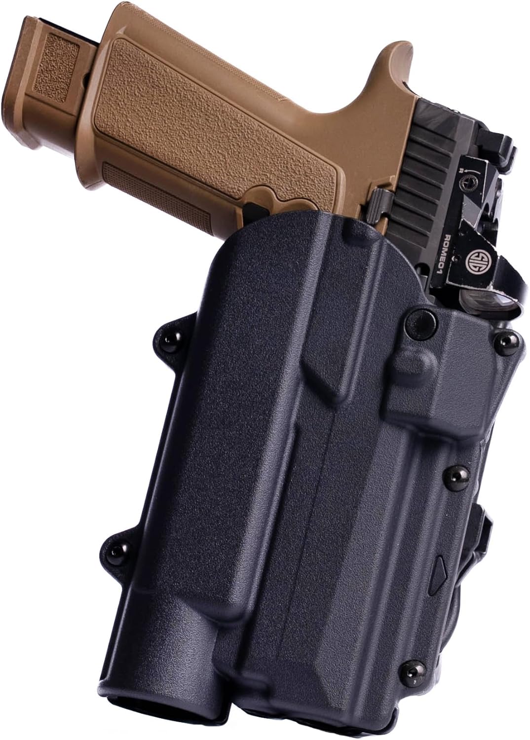 ALIEN GEAR Rapid Force Level 2 OWB Holster - Locking Belt Slide - Right Hand - Matte Black - Light & Optic Compatible