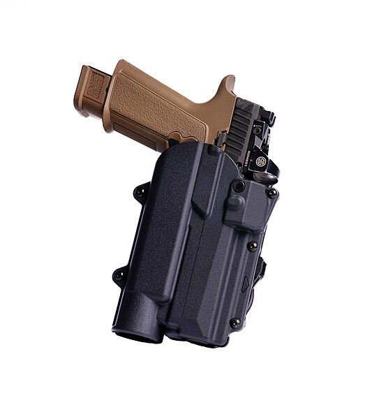 ALIEN GEAR Rapid Force Level 2 OWB Holster - Locking Belt Slide - Right Hand - Matte Black - Light & Optic Compatible