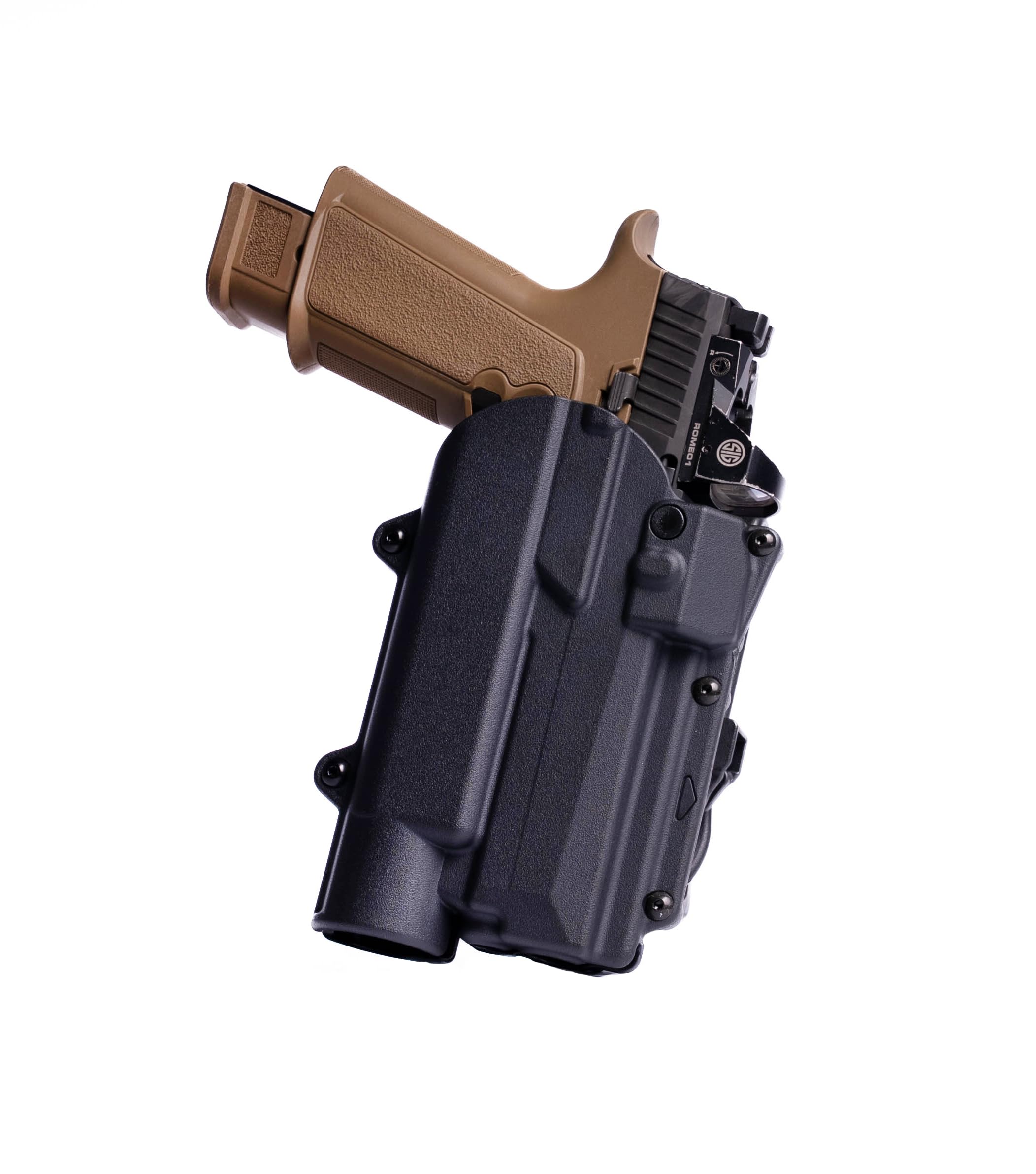 ALIEN GEAR Rapid Force Level 2 OWB Holster - Locking Belt Slide - Right Hand - Matte Black - Light & Optic Compatible