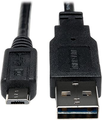 Tripp Lite Universal Reversible USB 2.0 Hi-Speed Cable (Reversible A to 5Pin Micro B M/M) 3-ft.(UR050-003)