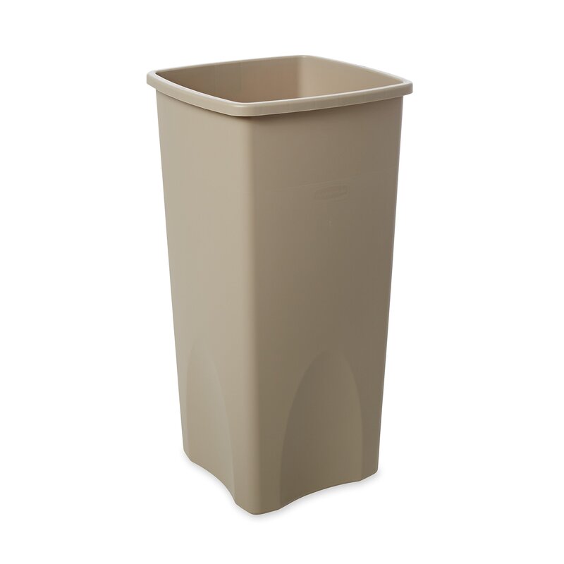 Rubbermaid Commercial Products Untouchable Square Trash Can 23G Black, for Offices/Mailrooms/Schools/ClassroomsAreas of High