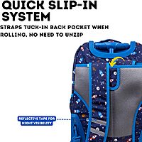 J World New York Unisex Kid's Duo Rolling Backpack with Lunch Box Set, Spaceship, One Size One Size Spaceship