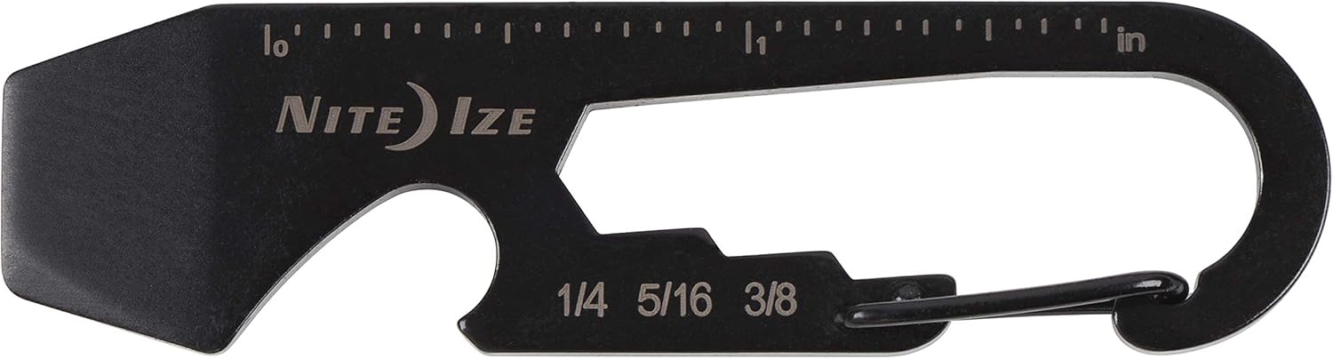 Nite Ize DoohicKey Keychain Multi Tool, Stainless-Steel 5-in-1 Multi Tool With Bottle Opener + Carabiner Clip