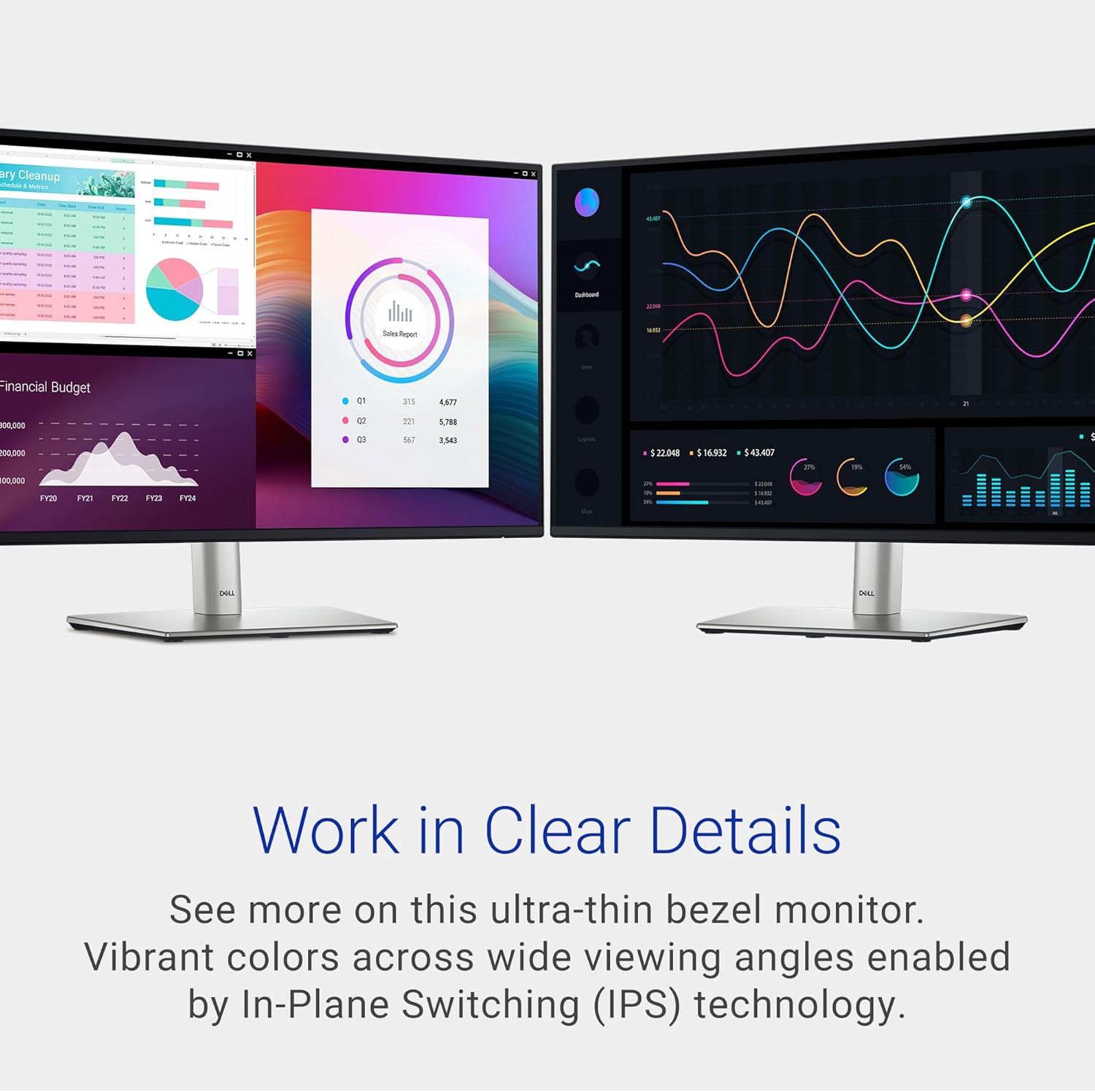 Dell 27 Monitor - P2725H - 27-inch Full HD (1920 × 1080) 100Hz Display, IPS Panel, 99% sRGB, 1500:1 Contrast Ratio