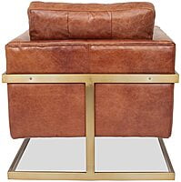 Industrial Tan Leather Armchair (32"H x 31"W x 31"D) | Metal Frame Accent Chair Industrial Tan Leather Armchair (32"H x 31"W x 31"D) | Metal Frame Accent Chair