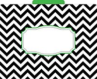 BARKER CREEK Designer File Folders, Nautical Chevron, Multicolor Chevrons on Outside, Bright Colors on Inside, Letter Size