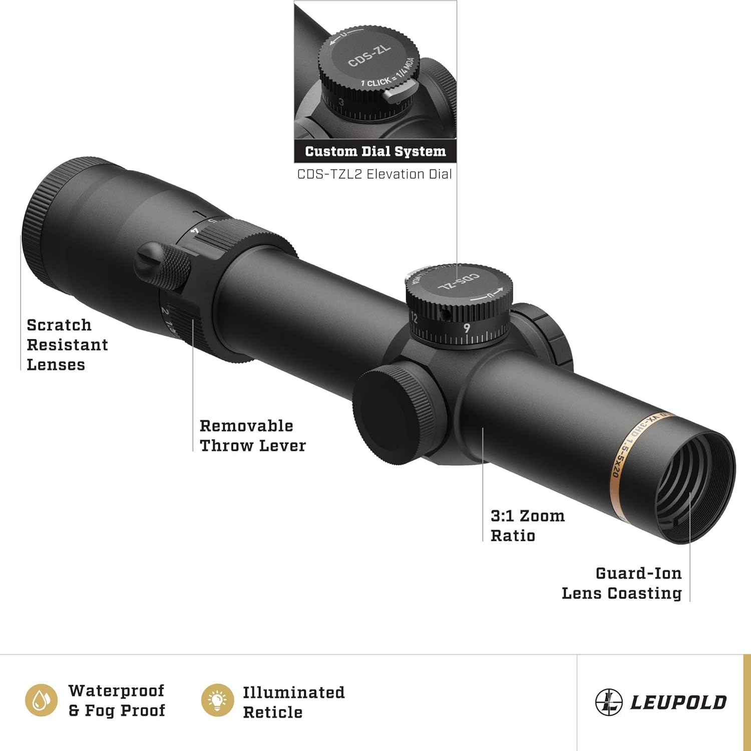 Leupold VX-3HD Riflescope with CDS-ZL ZeroLock Dial