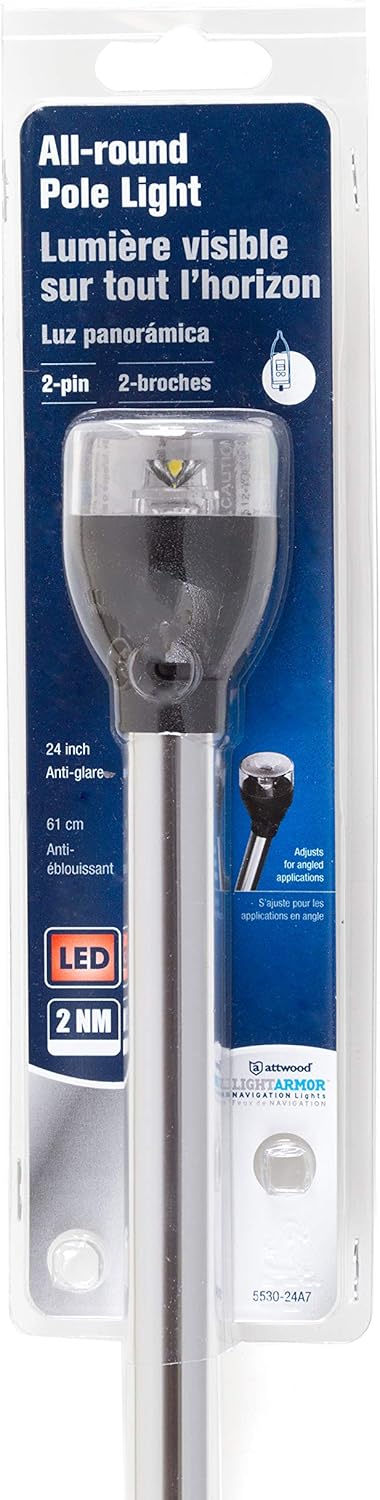 attwood 5530-24A7 All-Round 24-Inch Marine Boat LED Pole Light