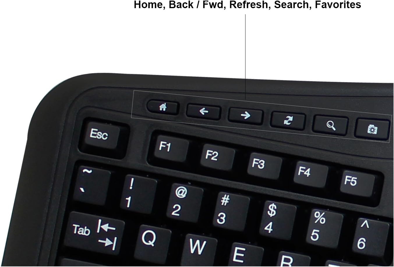 AKB-450UB - Ergonomic Keyboard with Built-in Touchpad, Wired, Multimedia Hotkeys, Split Keys Design