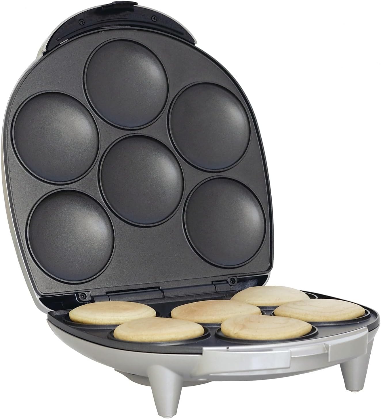 Brentwood AR-136 6 Piece Non-Stick Arepa Maker Silver, 1"