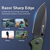 SENCUT Slashkin Folding Pocket Knife, Thumb-Stud & Flipper Opener