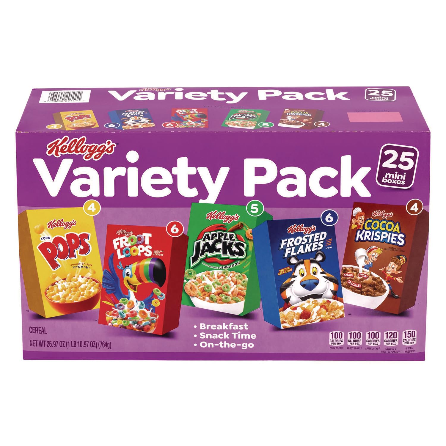 Kellogg's Assorted Cereal (26.97 oz., 25 pk.) For Kids & Adults