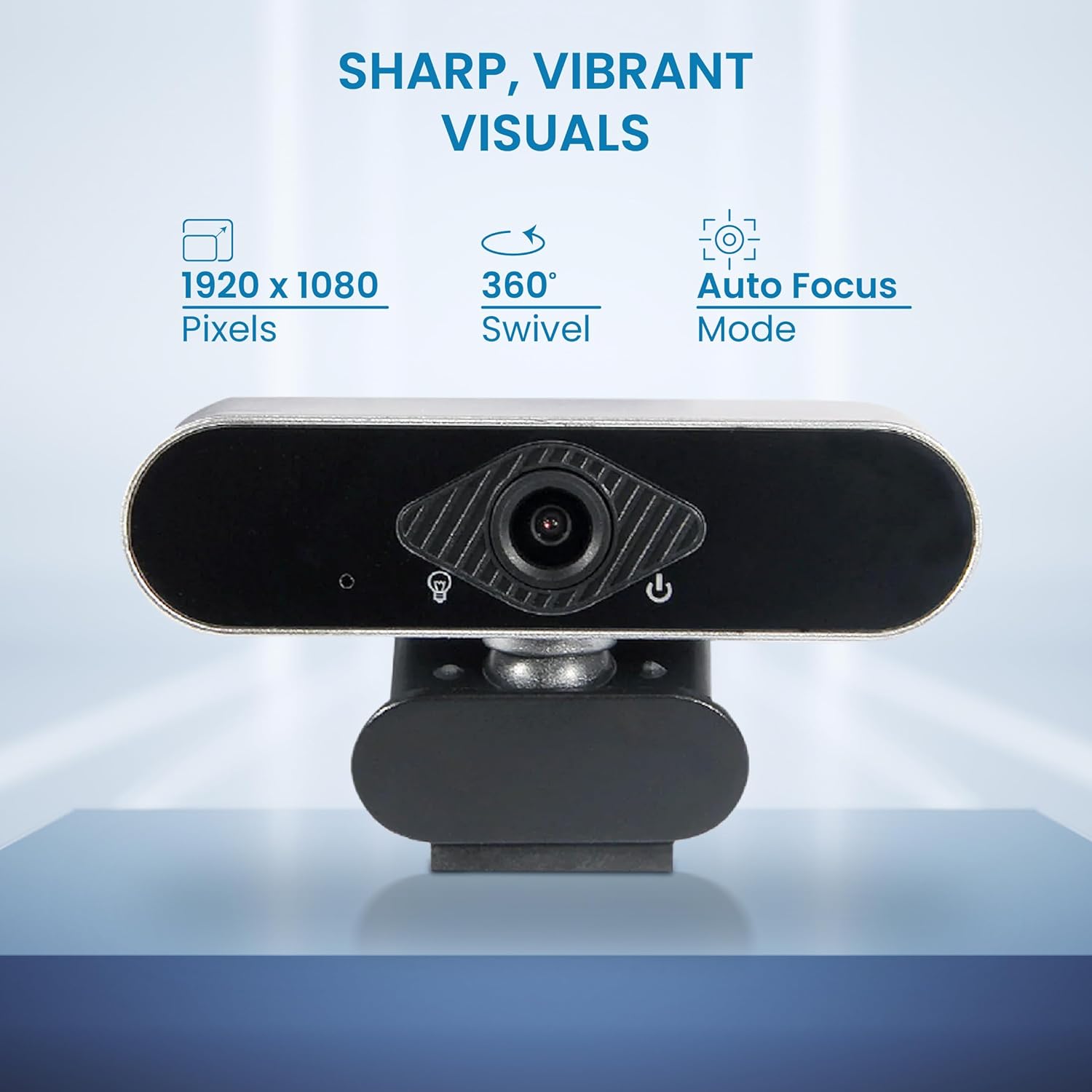 OTM Essentials HD Elite Webcam, Auto Focus Mode, Captures Video up to 1920 x 1080 Pixels, Built-in Microphone