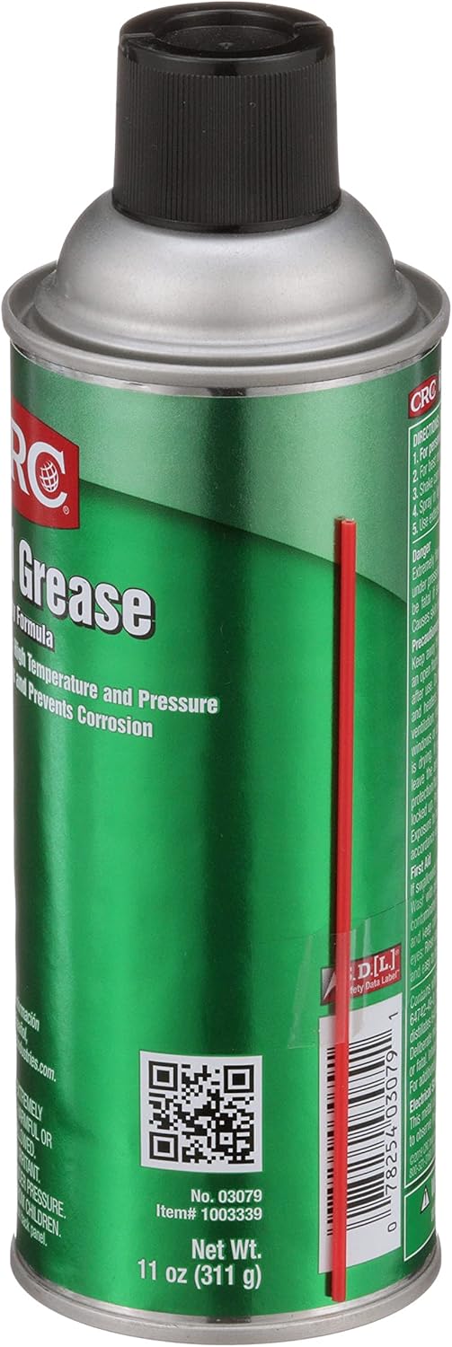 CRC Red Grease 03079 – 11 WT OZ, Multi-Purpose Aerosol Lubricant, Red Color for Easy Visual Inspection 1 Pack 11 Oz