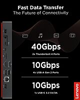 Lenovo ThinkPad Universal Thunderbolt 4 Dock, 4 Displays, Dynamic Power Charging up to 100W, Black