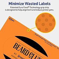 Avery Printable Oval Labels, Sure Feed Technology, 4" x 6", Bright Orange, Print-to-the-Edge, Laser/Inkjet