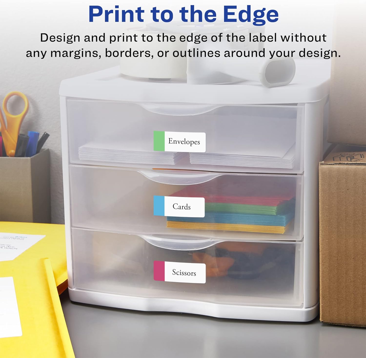 AVERY Durable Removable Rectangle Labels, Sure Feed Technology, 1" x 2-5/8", Matte White Film