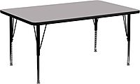 Flash Furniture Wren 24"W x 48"L Rectangular Thermal-Fused Laminate Activity Table - Height Adjustable Short Legs