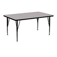Flash Furniture Wren 24"W x 48"L Rectangular Thermal-Fused Laminate Activity Table - Height Adjustable Short Legs