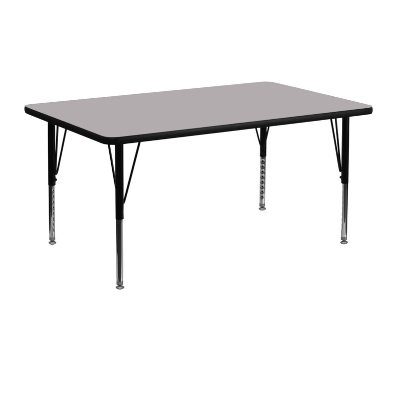 Flash Furniture Wren 24"W x 48"L Rectangular Thermal-Fused Laminate Activity Table - Height Adjustable Short Legs