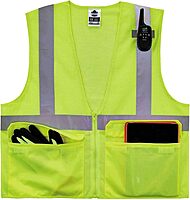 Ergodyne GloWear 8220Z High Visibility Reflective Safety Vest, ANSI/ISEA 107 Class 2, Zipper Closure