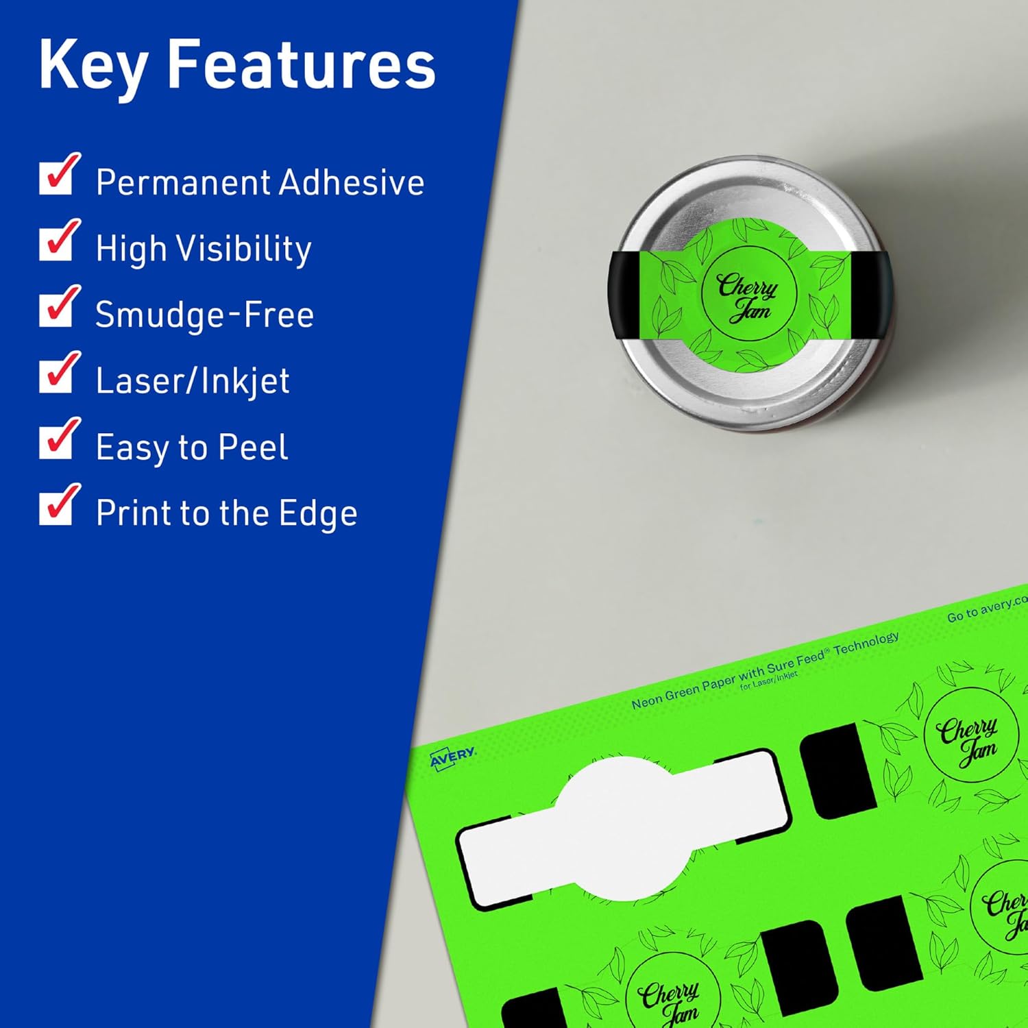 Avery Printable Wraparound Band Labels, Sure Feed Technology
