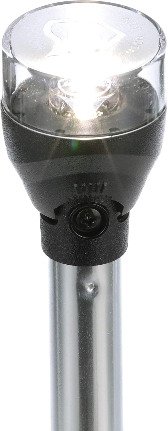 Attwood 5557-PV12A7 LightArmor All-Round LED Fold-Down Navigation Light, 12-Inch, Black Base