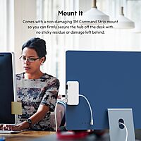 Belkin USB-C 6-in-1 Multiport Hub with Mount, USB-C Docking Station with MicroSD Card Reader, Powered USB Hub