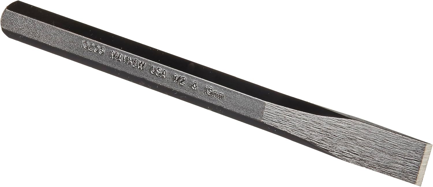 Mayhew Tools 10205 Cold Chisel, 1/2"- 13 mm x 6", Black Oxide Finish