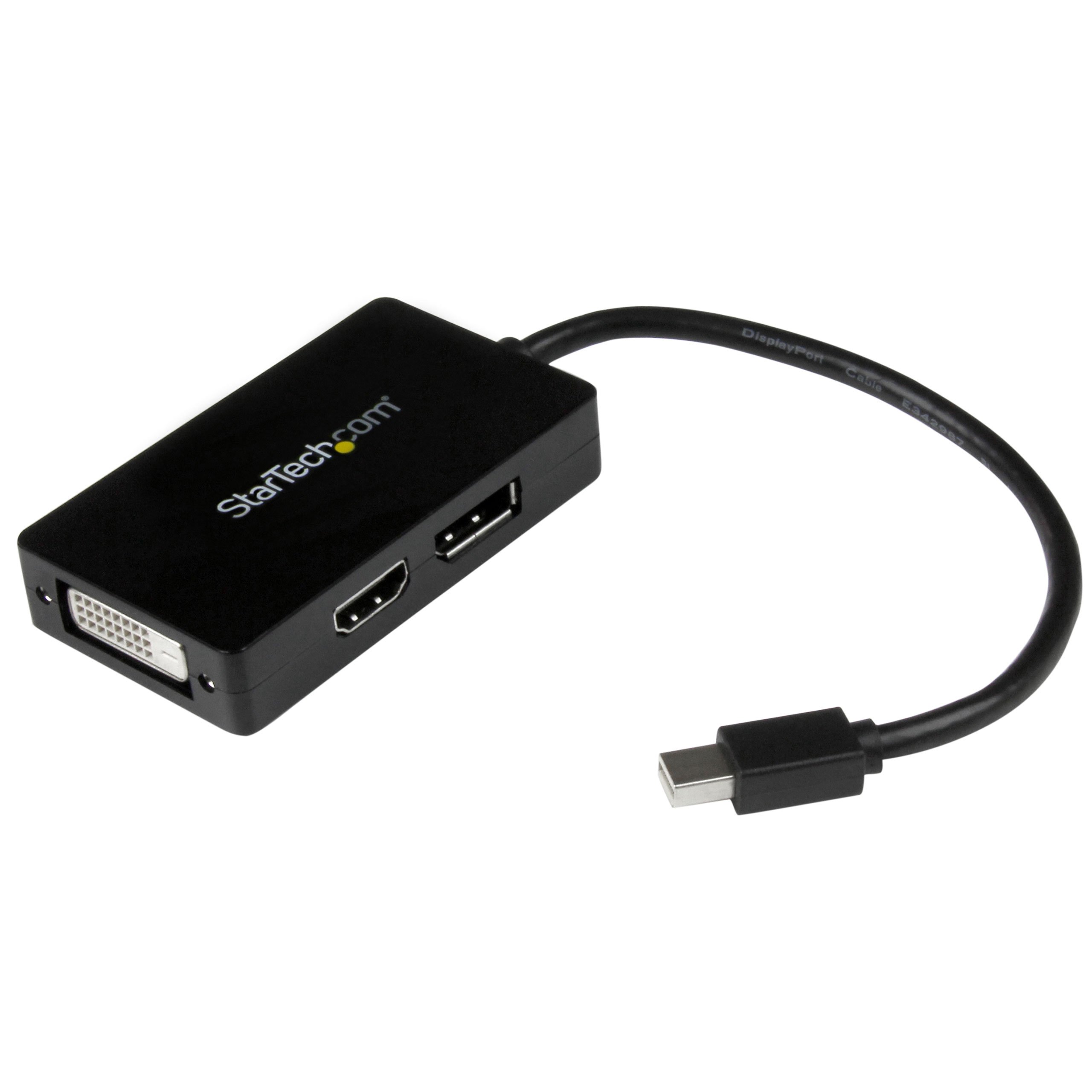 StarTech.com 3-in-1 Mini DisplayPort Adapter - Mini DP to HDMI, DVI, VGA or DisplayPort