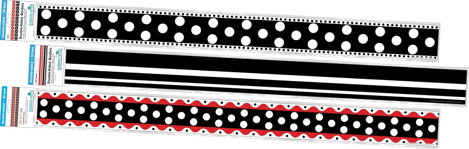 BARKER CREEK Double-Sided Trim Set of 3 Classroom Border Strips