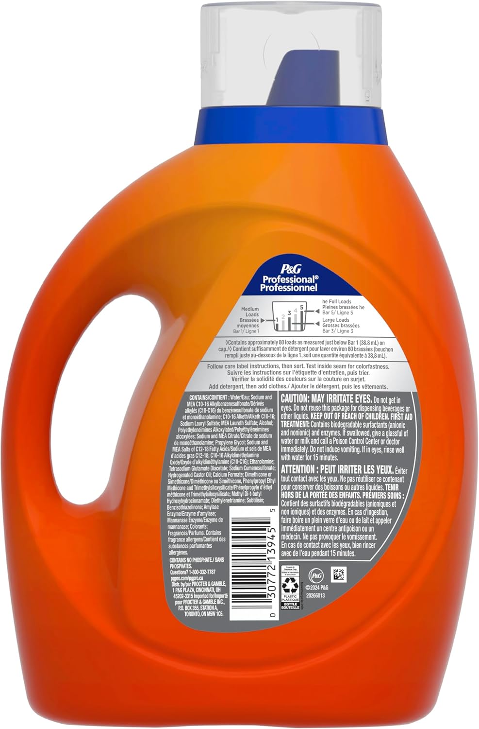 Tide Professional Commercial Liquid Laundry Detergent, Floral, 105 Fl oz, 80 Loads (4-Pack)