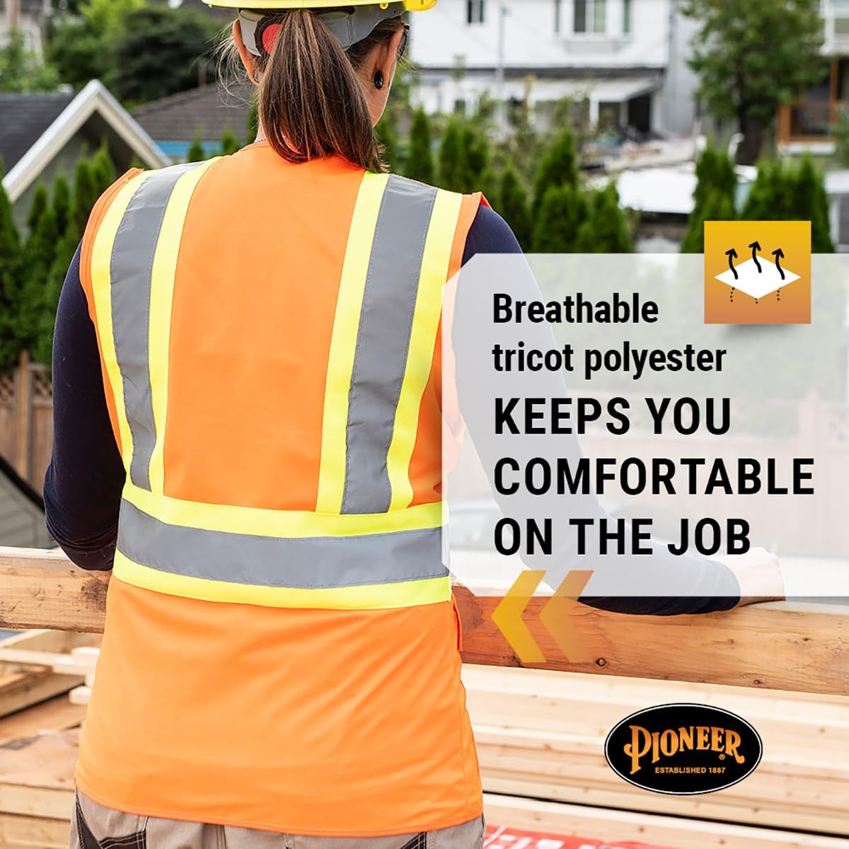 Pioneer Safety Vest for Women With Pockets - Hi-Vis Reflective Tape