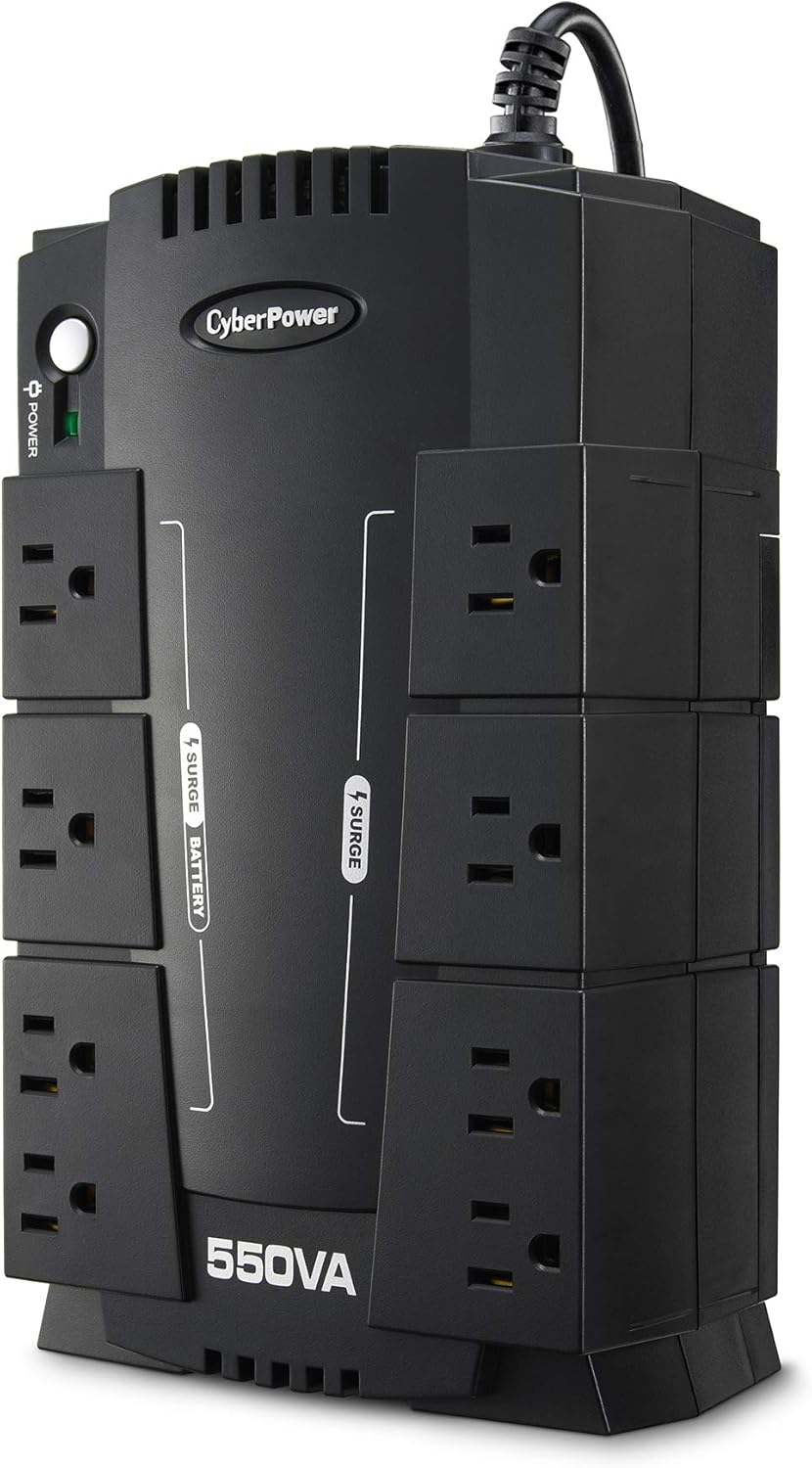 CyberPower CP550SLG Standby UPS Battery Backup and Surge Protector, 550VA/330W, 8 Outlets, Compact, UL Certified