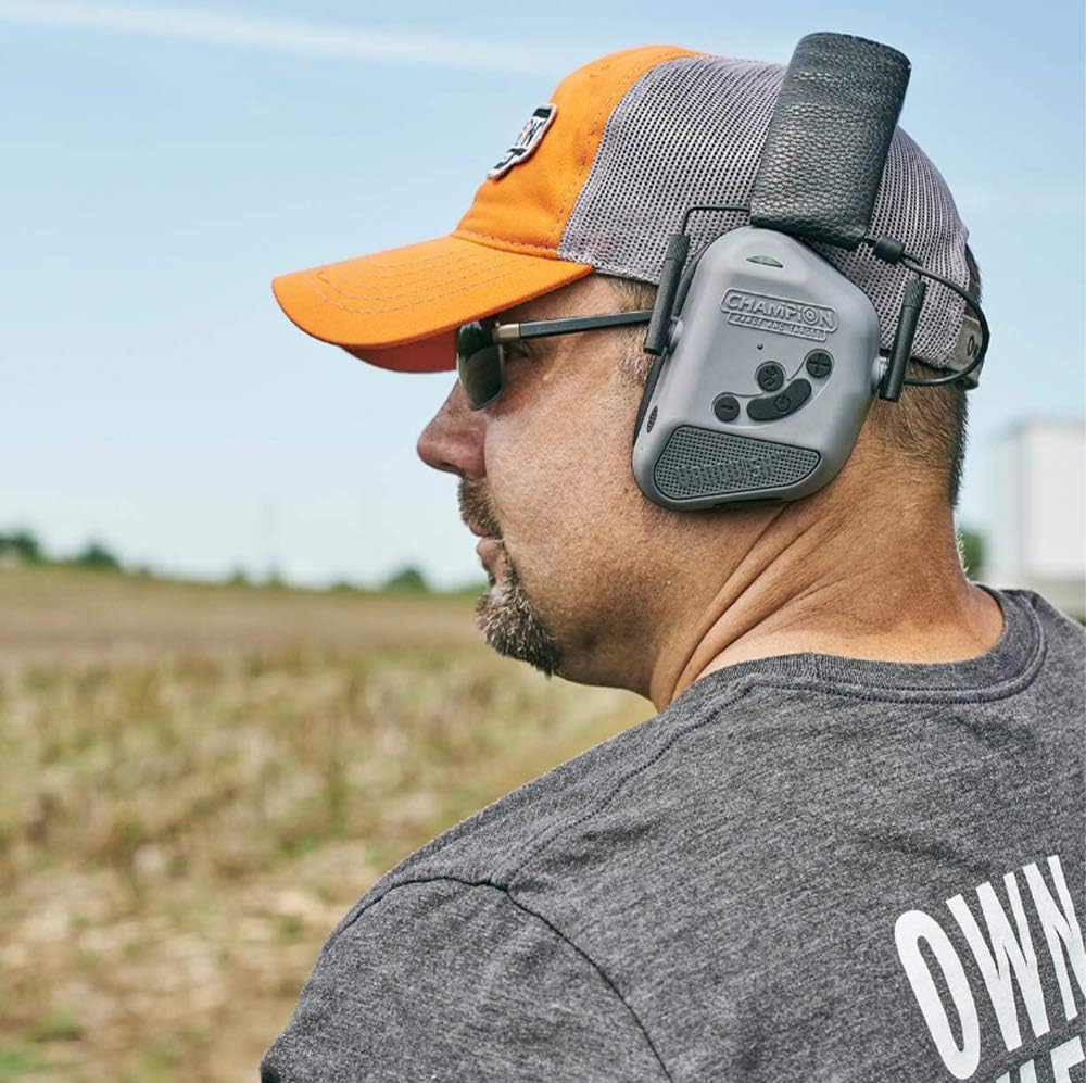 Champion Targets 40982 Vanquish Pro Elite Electronic Hearing Protection Earmuffs, Gray