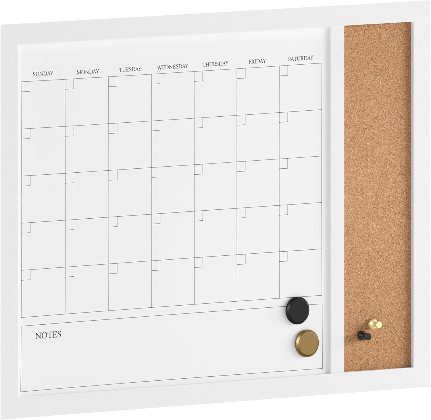 Martha Stewart Everette Magnetic Dry-Erase Monthly Calendar And Cork Board Combo, 18 x 24 in