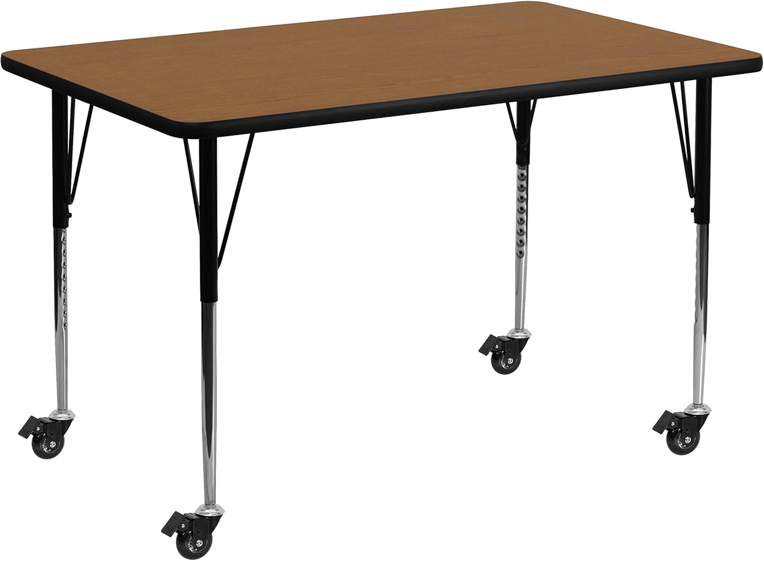 Flash Furniture Mobile Rectangular Activity Table 24 x 48 Thermal Fused Laminate