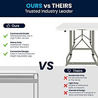 Flash Furniture Kathryn 5' Rectangular Plastic Folding Event Table with Carrying Handle