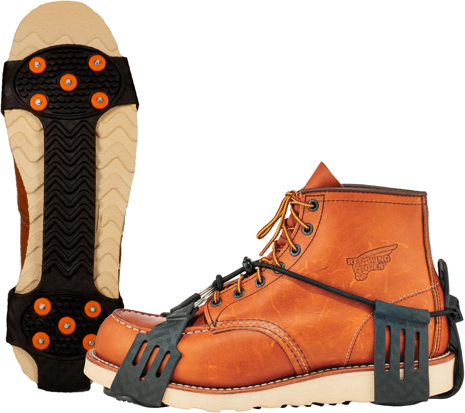 Ergodyne TREX 6310 Adjustable Slip-On Ice Traction Cleats with 10 Carbon Steel Spike Grips