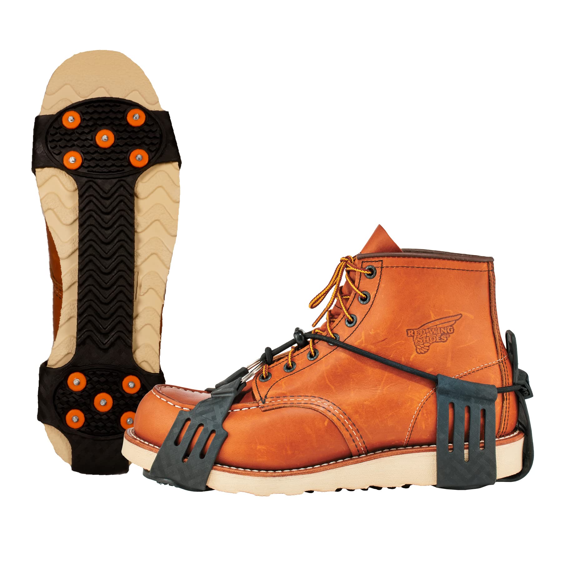 Ergodyne TREX 6310 Adjustable Slip-On Ice Traction Cleats with 10 Carbon Steel Spike Grips