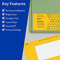 Avery Printable Rectangle Labels, Sure Feed Technology, 3" x 5", Bright Yellow, Print-to-the-Edge, Laser/Inkjet Printable