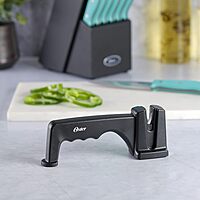 Oster Trussville Knife Sharpener w/Slip Resistant Handle – Black Black (Sharpener)