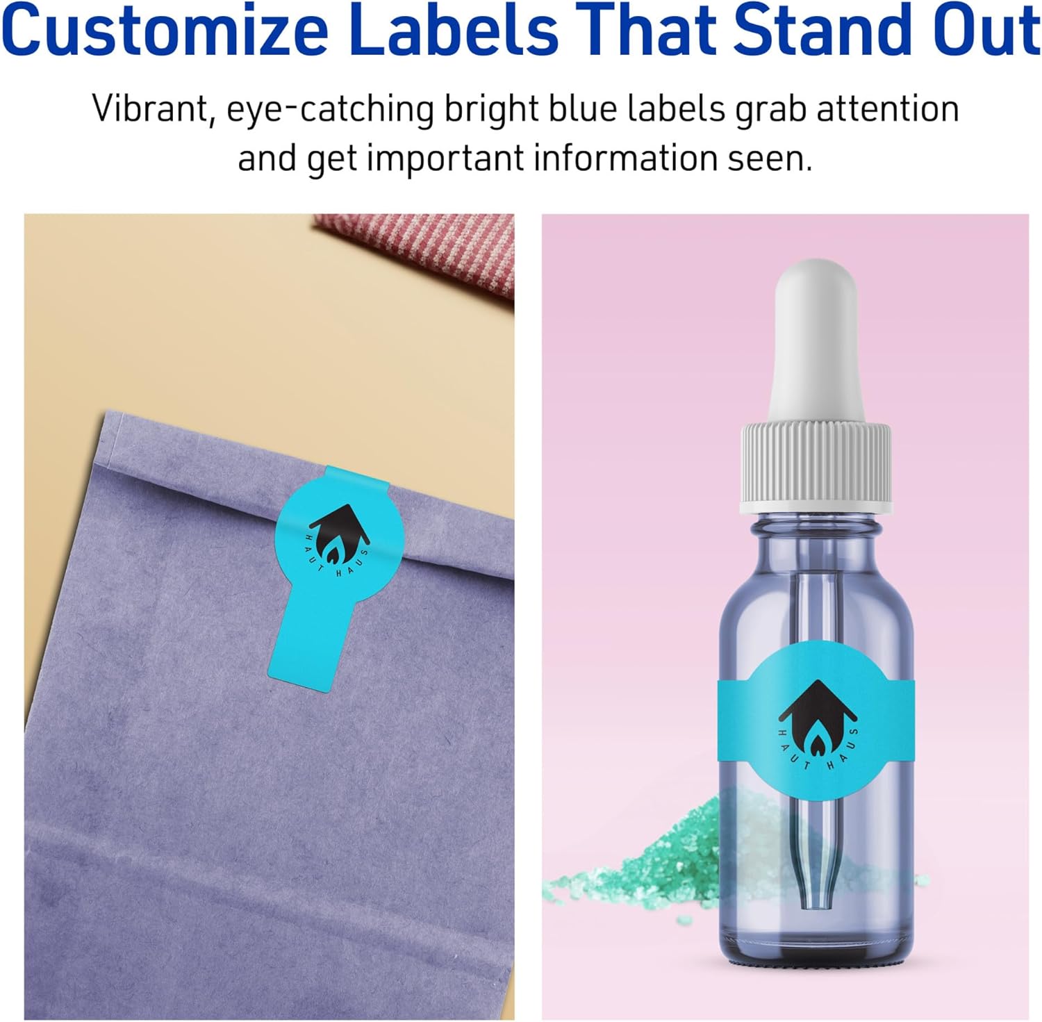 Avery Printable Wraparound Band Labels, Sure Feed Technology, 1.5" x 3.5", Bright Blue, Cigar Band Labels, Print-to-The-Edge