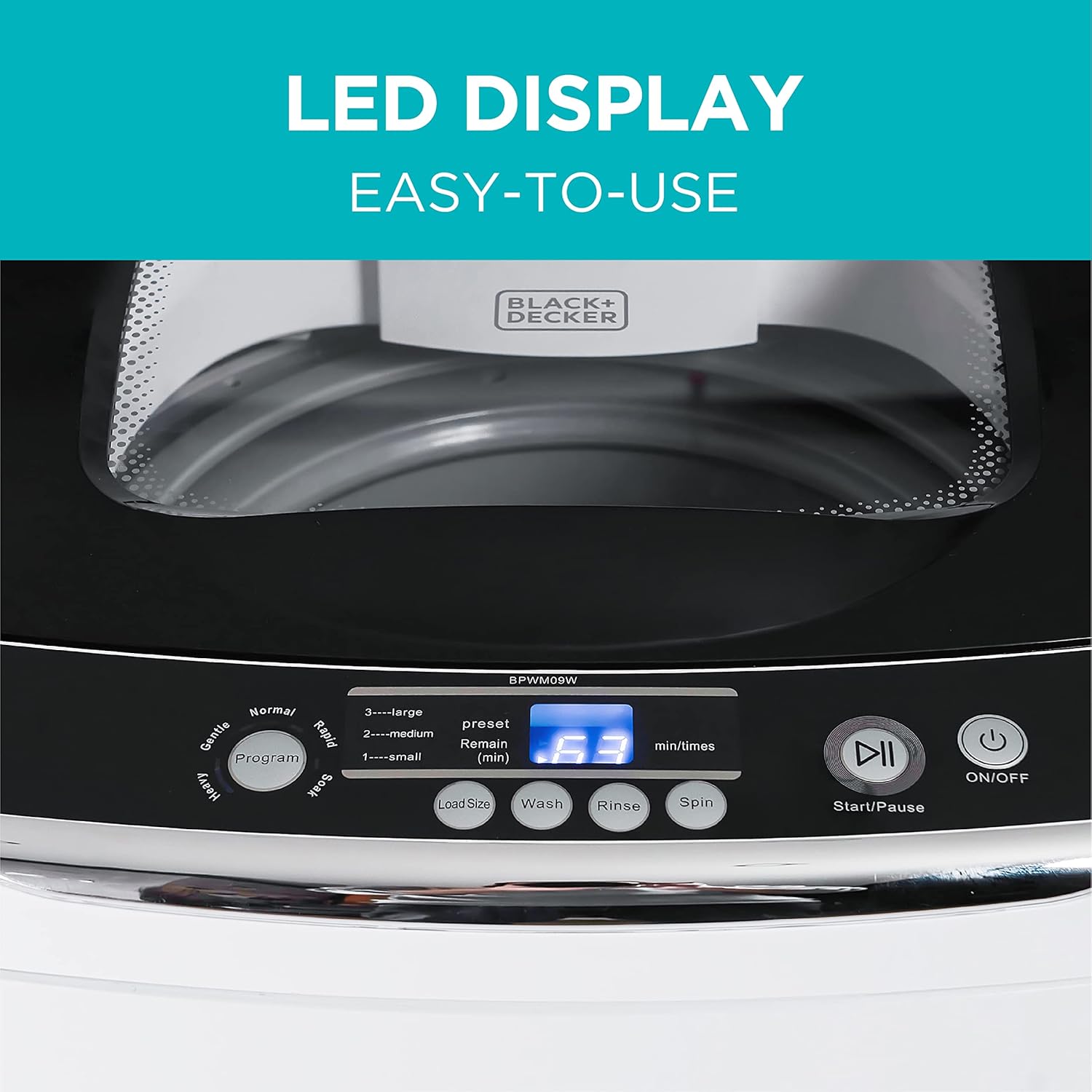 BLACK+DECKER Portable Washer, Top-Load with Stainless Steel Tub