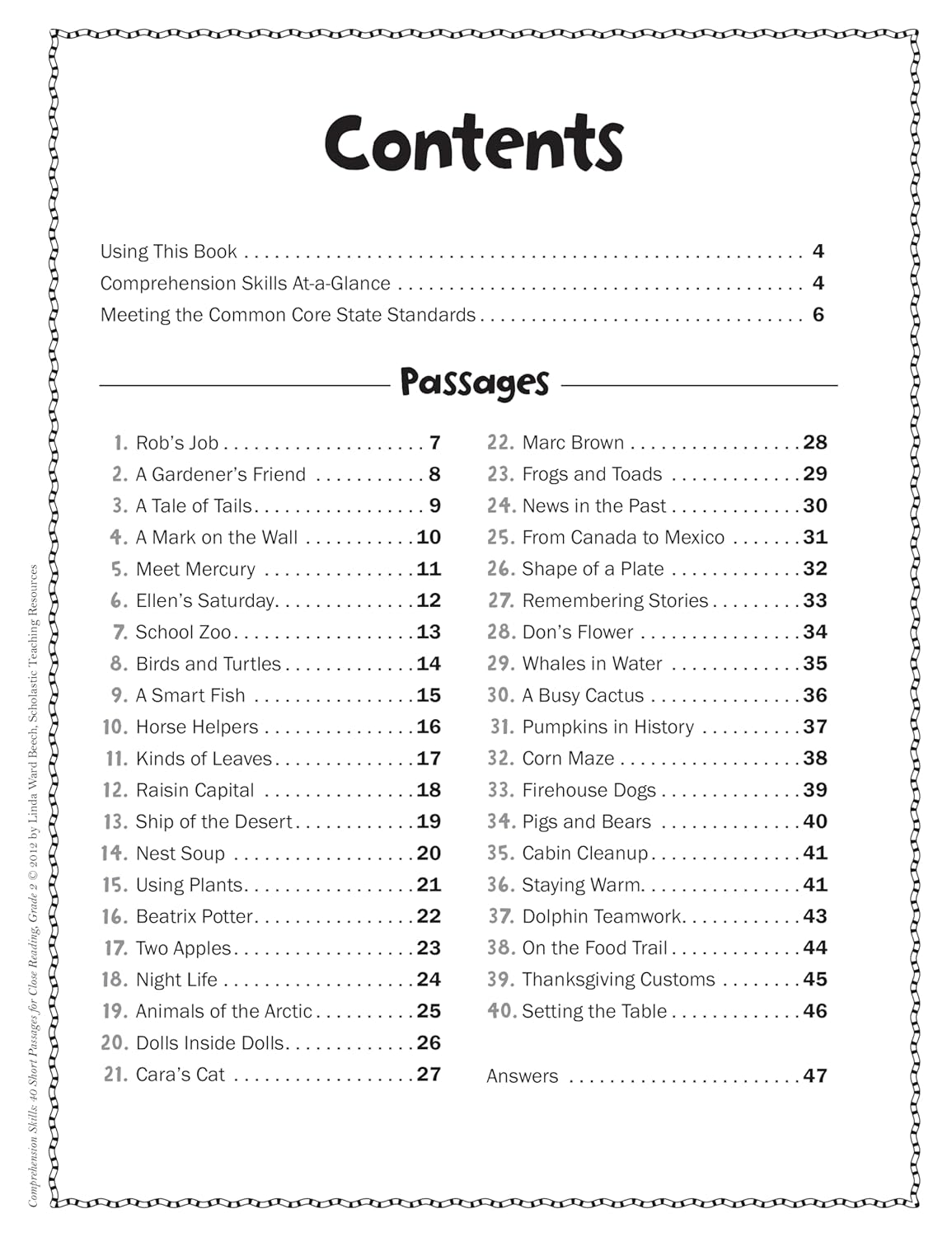 Comprehension Skills: 40 Short Passages for Close Reading: Grade 2
