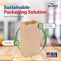 Duro 2# Brown Paper Lunch Bags 500 Count, Bulk Disposable Brown Paper Bags, Small SOS Paperbags for Candy, Snacks & Treats - 4.31 x 2.43 x 7.87 Inches